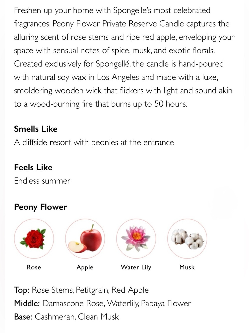 Spongelle peony flower candle - Picture 5 of 5